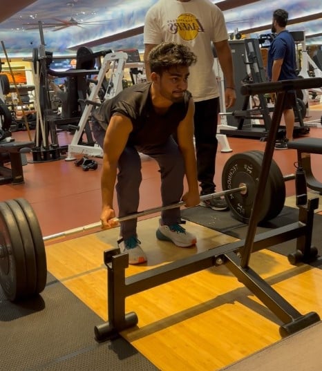 Sushant Thamke while working out at a gym