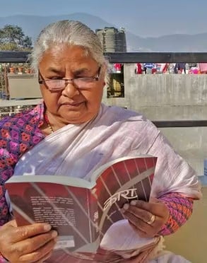 Sushila Karki, while reading her novel Kara
