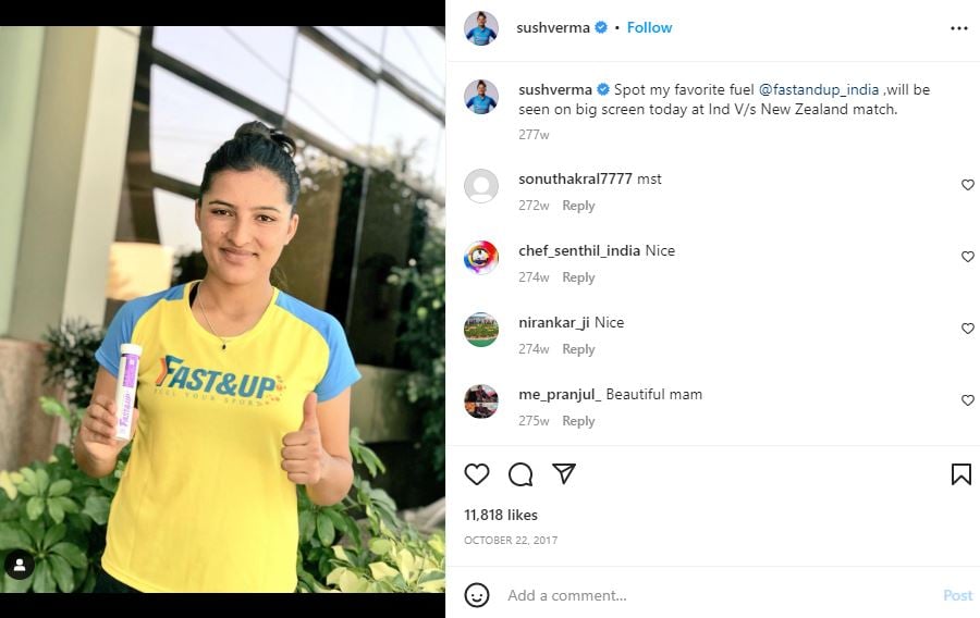 Sushma Verma endorsing Fast&amp;Up