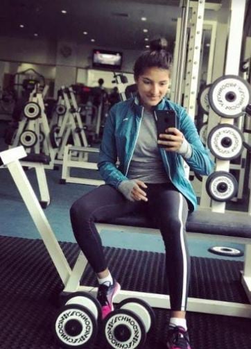 Sushma Verma inside a gym