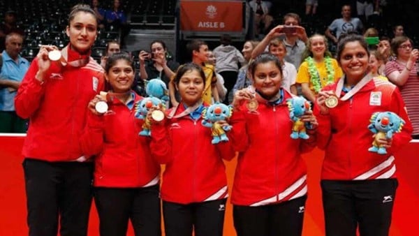 Sutirtha Mukherjee (second from right) with the Indian women