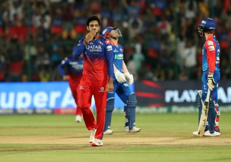 Swapnil Singh clicked during an IPL match while playing for RCB