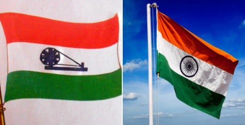 Swarg flag (Left) Indian National flag (Right)