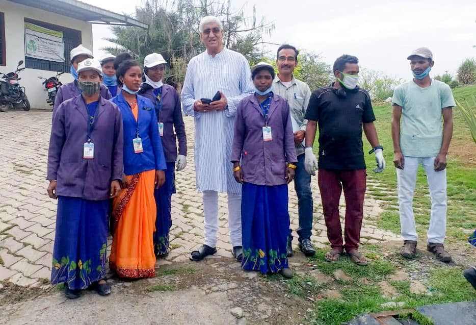 T. S. Singh Deo (in blue kurta) during a program