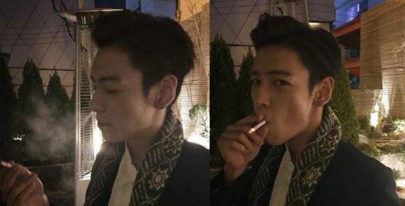 T.O.P smoking cigarette