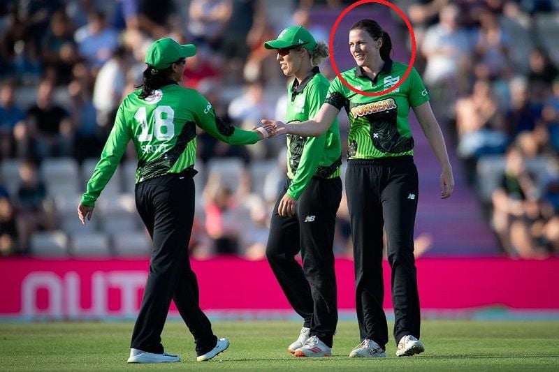 Tahlia McGrath with Southern Brave team member at The Hundred tournament