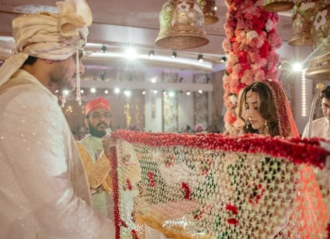 Tanishka Kulkarni with Yugendra Pawar on their wedding day