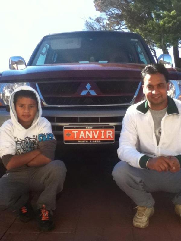 Tanveer Sangha with his father, Joga Sangha, during his childhood