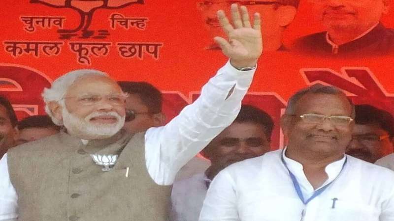 Tarkishore Prasad with PM Narendra Modi