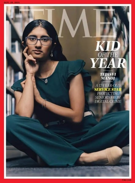 Tejasvi Manoj on the cover of the TIME magazine