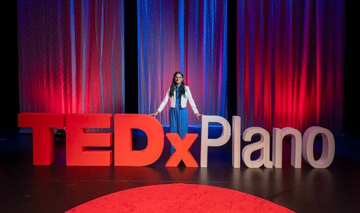 Tejasvi Manoj posing at TEDx