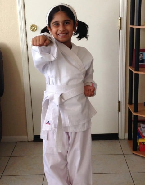 Tejasvi Manoj trying her hand in Taekwondo in 2014
