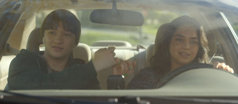 Teo Briones and Kaitlyn Santa Juana in a still from the film Final Destination Bloodlines