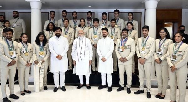 The Indian Deaflympians at Prime Minister Narendra Modi