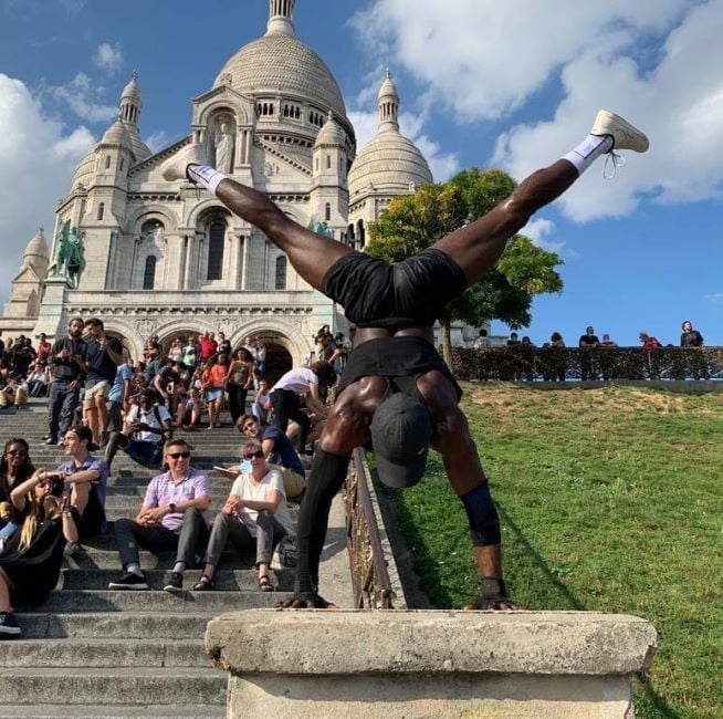 The Lyon Black during a workout in front of several people