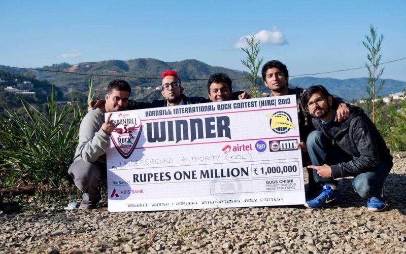 The Underground Authority rock band after winning the Hornbill International Rock Contest in December 2013