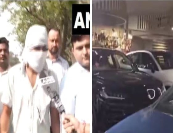 The accused while giving his statement in front of media