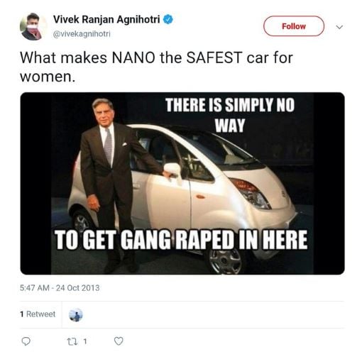 The controversial photo shared by Agnihotri