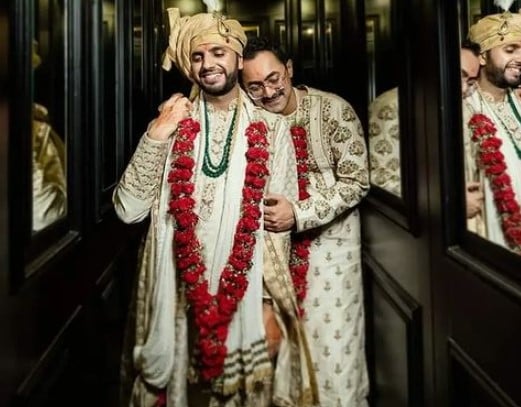 The couple at their wedding ceremony in Kolkata