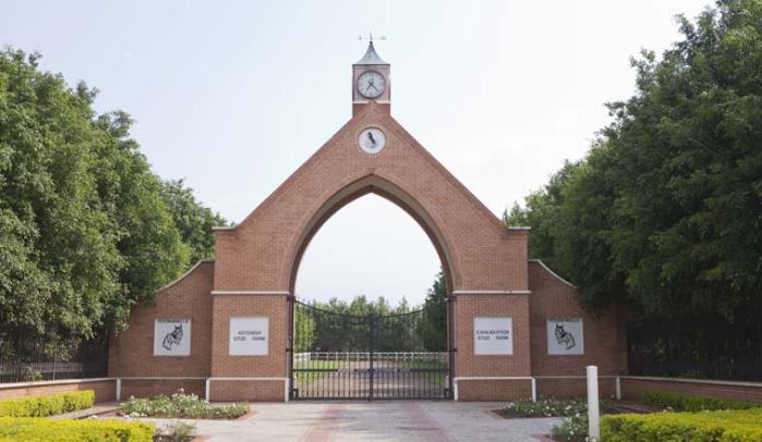 The enterance of Poonawalla Stud Farm house in Pune