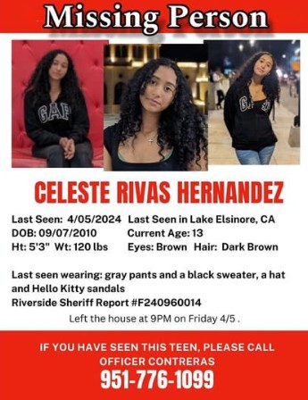 The missing report of Celeste Rivas Hernandez