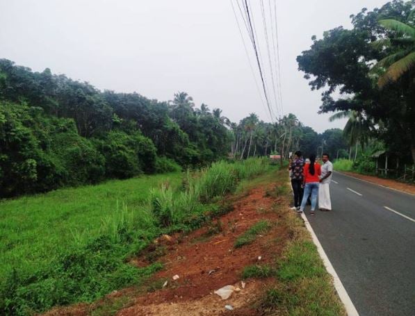 The paddy fields where the burning car was found