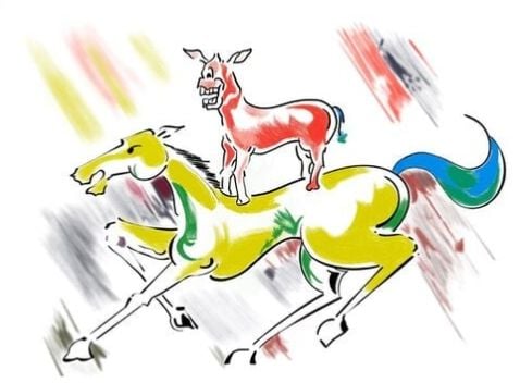 The painting used in the Bollywood film Welcome (2007) was sketched by Anees Bazmee, and his art director Pritam Patil