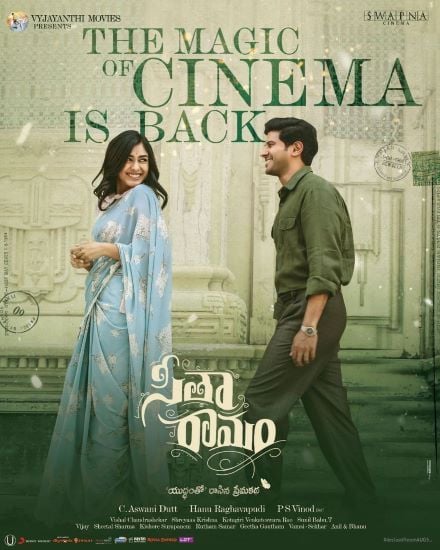 The poster of the film Sita Ramam co-produced by Swapna Cinema