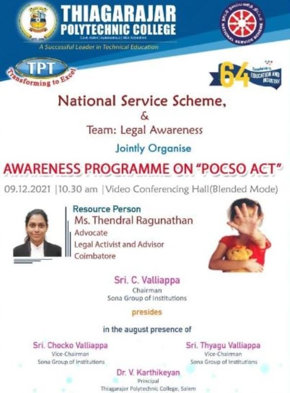 Thendral Raghunathan invited as a guest speaker at a college in Salem