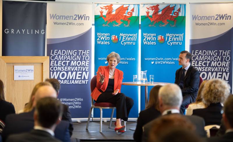 Theresa May at the launch of Women2Win