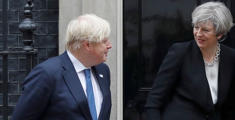 Theresa May with Boris Johnson