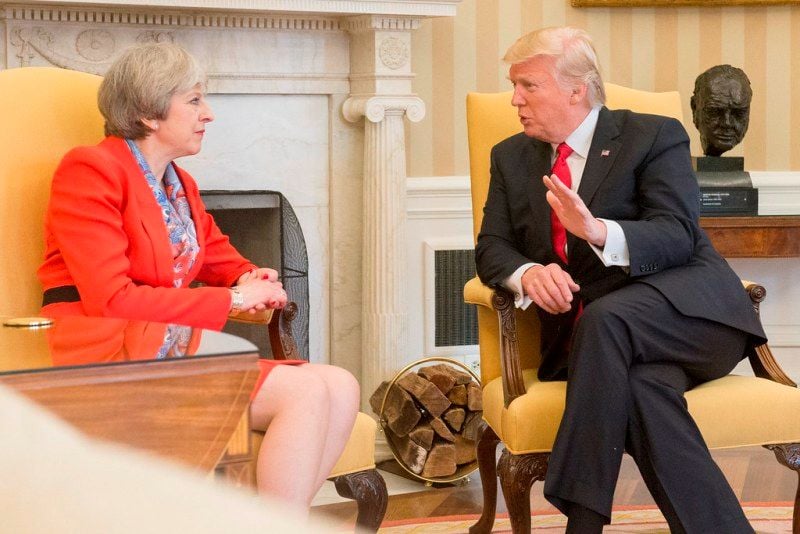 Theresa May with Donald Trump during her US visit in January 2017