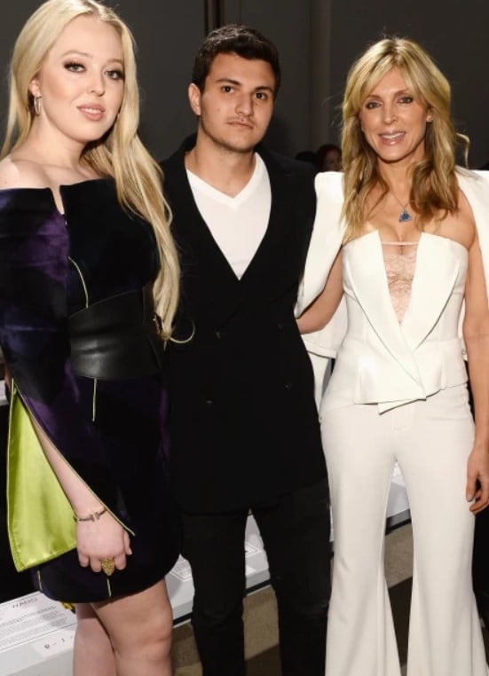 Tiffany Trump, Michael Boulos, and Marla Maples attend the Taoray Wang fashion shows in New York in 2019