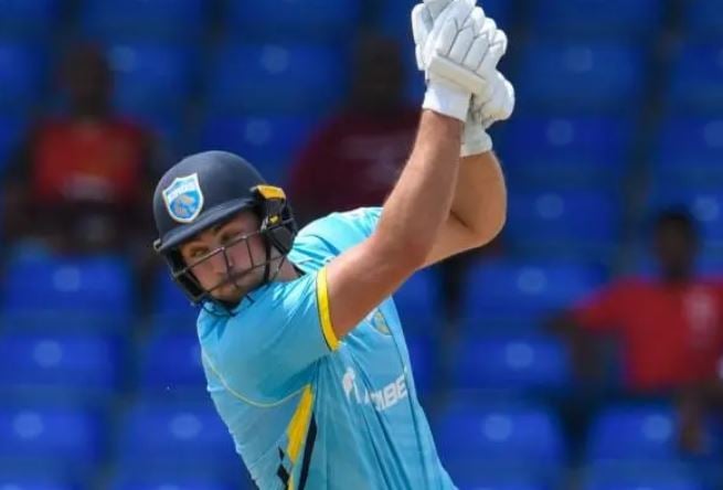 Tim David playing a CPL match for Saint Lucia Kings