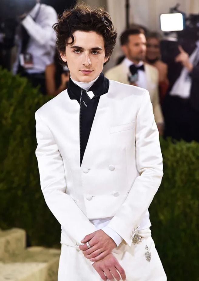 Timothée Chalamet at the Met Gala event 2021