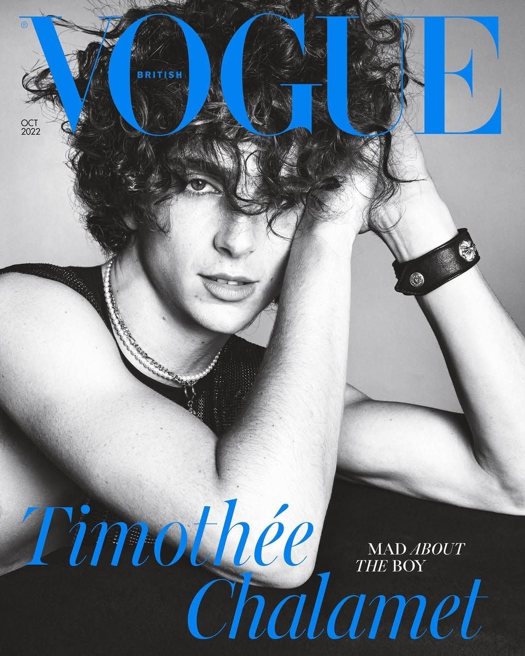 Timothée Chalamet on the cover page of British Vogue magazine