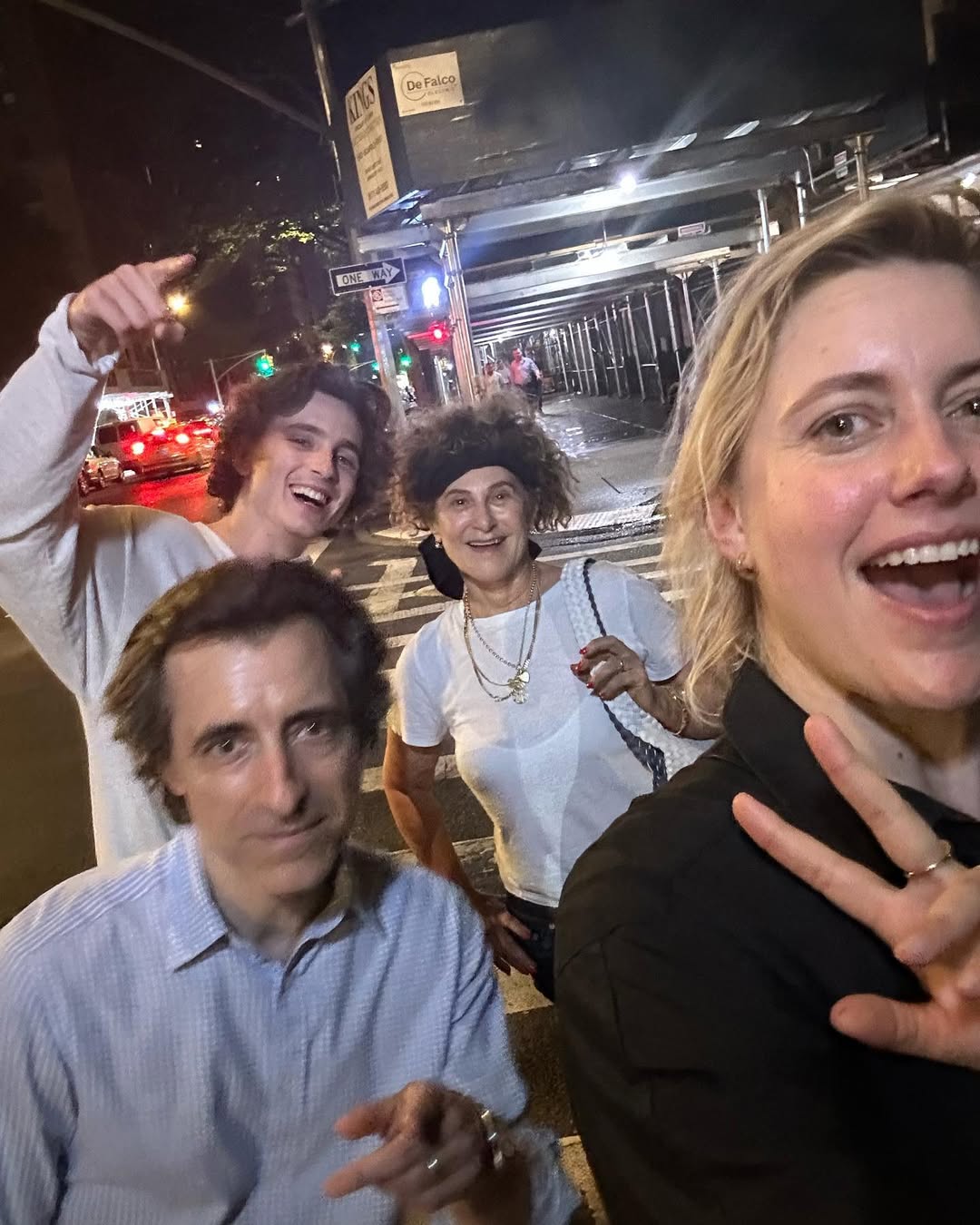 Timothée Chalamet with his family