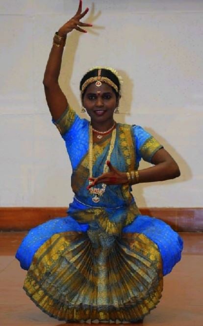 Tintumol Joseph while doing Kuchipudi dance