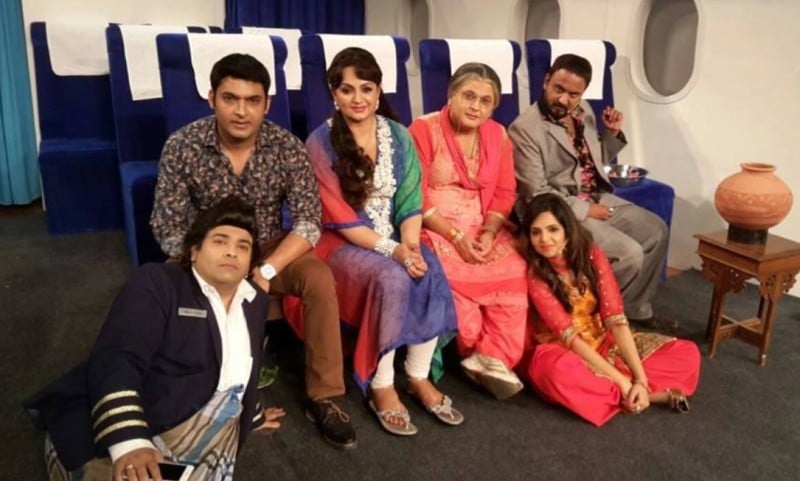 Tirthanand Rao (extreme right) with the cast of The Kapil Sharma Show