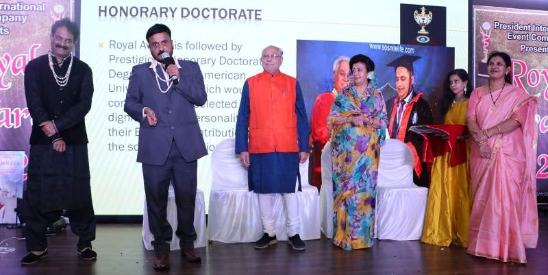 Tirthanand Rao (second from left) performing at a live program