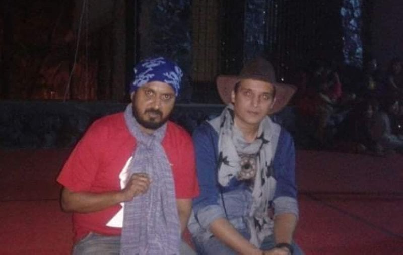 Tirthanand Rao with Jimmy Shergill (right) during the shoot of a film