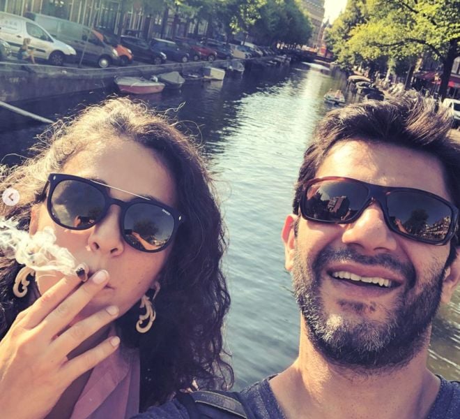 Tiya Tejpal smoking a cigarette