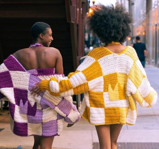 T’kor Clottey while showcasing her crochet collection