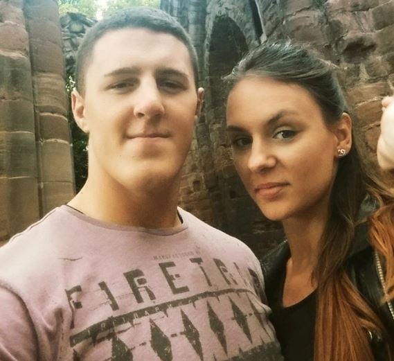 Tom Aspinall with Justyna Groniecka when they started dating