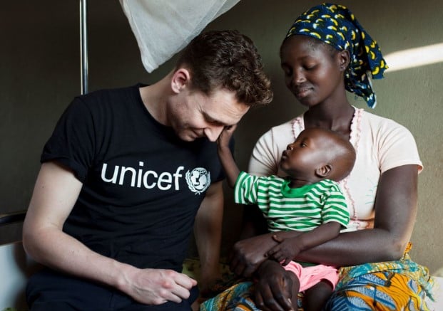 Tom Hiddleston while working as a UNICEF ambassador