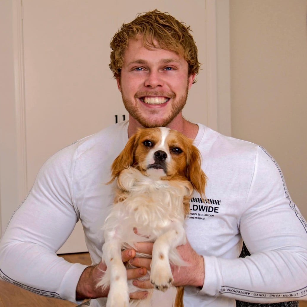 Tommy Oswald with his dog