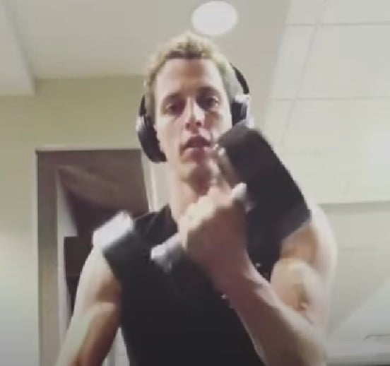 Tony Hinchcliffe while doing physical exercise