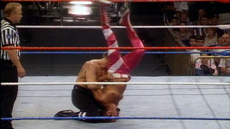 Triple H performing Pedigree on Marty Garner which injured his neck