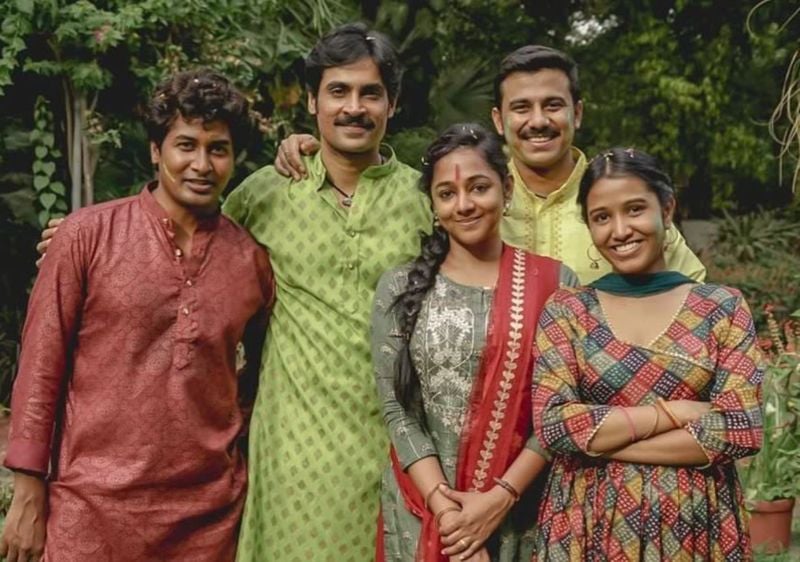 Tripti Sahu (extreme right) in a still from the Hindi film titled 