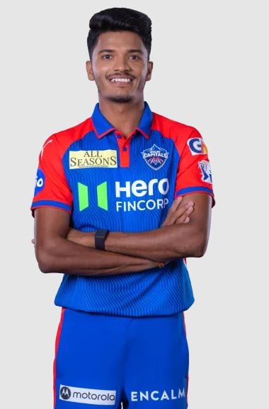 Tripurana Vijay in Delhi Capitals (DC) jersey